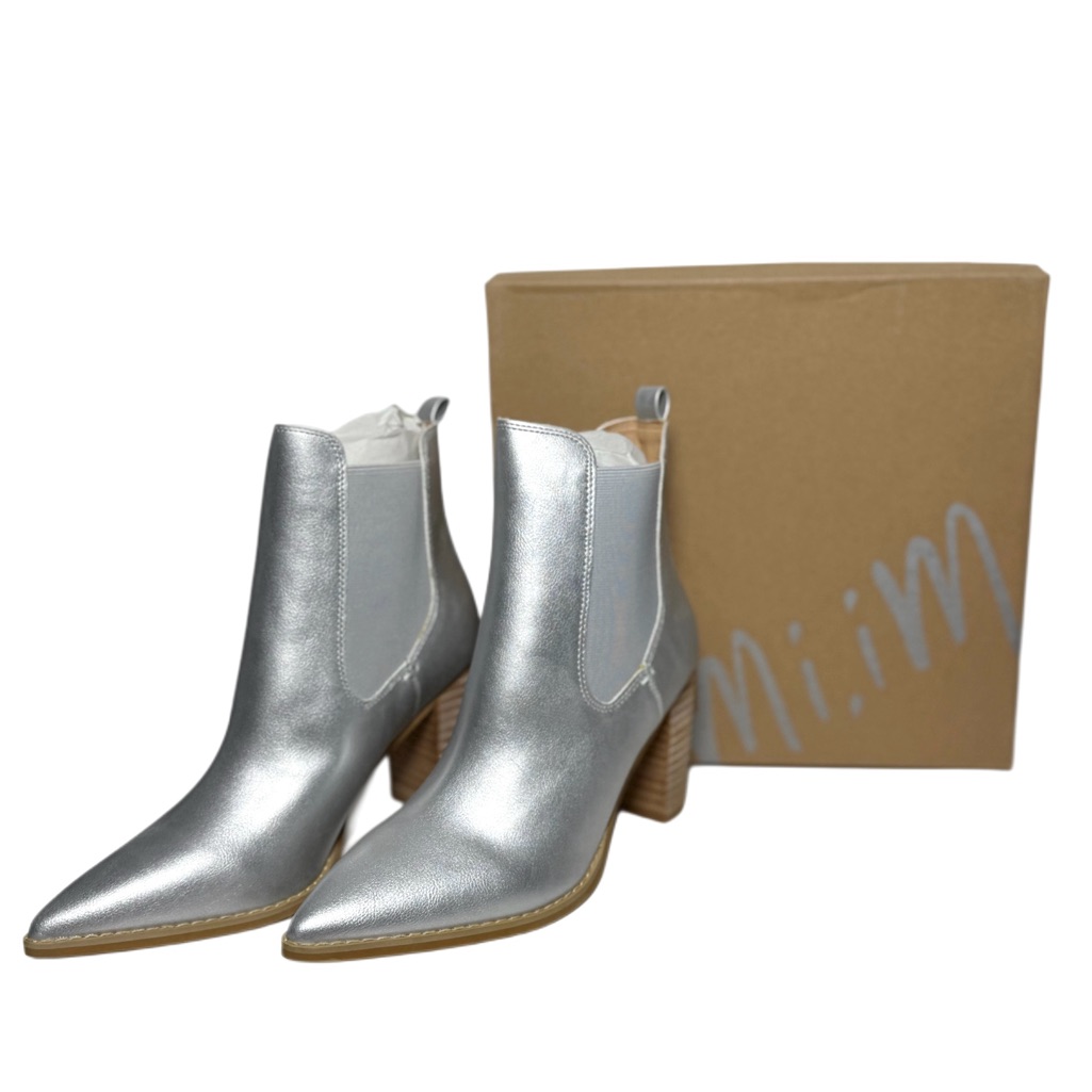 Mi.Im Miracle Miles Nib Metallic Silver Esmee Pointy Toe Heeled Boots